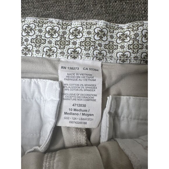 Lee Womens Beige Casual Shorts Size 10 Medium With Button Pockets Belt Loops - Picture 4 of 6